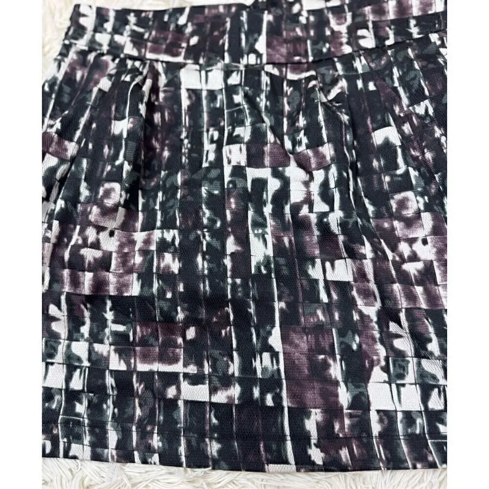 Adorable Black, Maroon, White & Gray Mini Skirt by KatWalk size Small